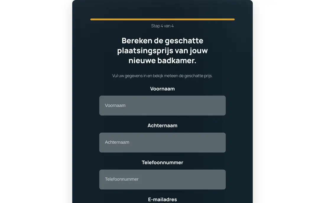 Calculadora de baños Rennic, pantalla 4
